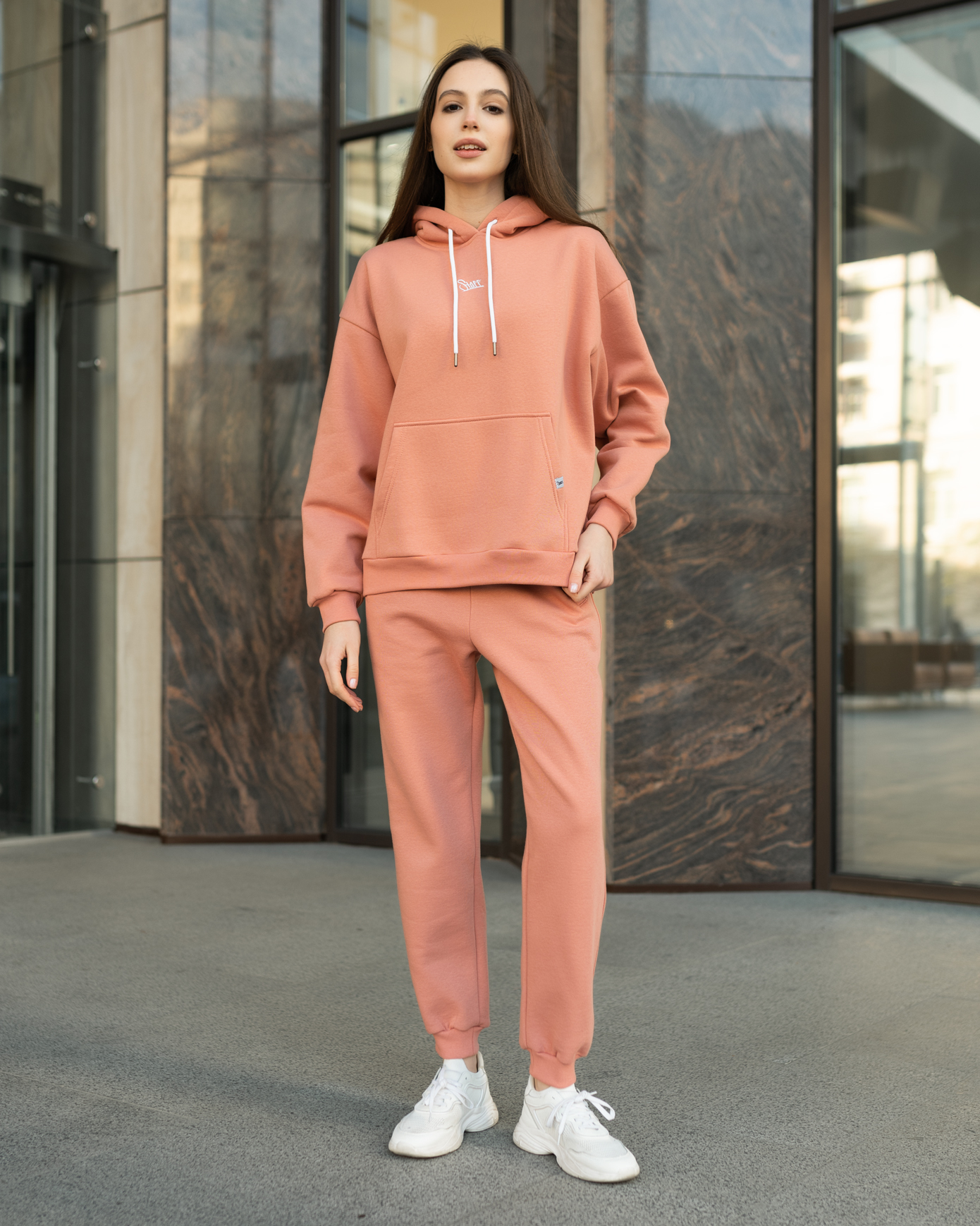Damski komplet dresowy Staff pi peach oversize fleece