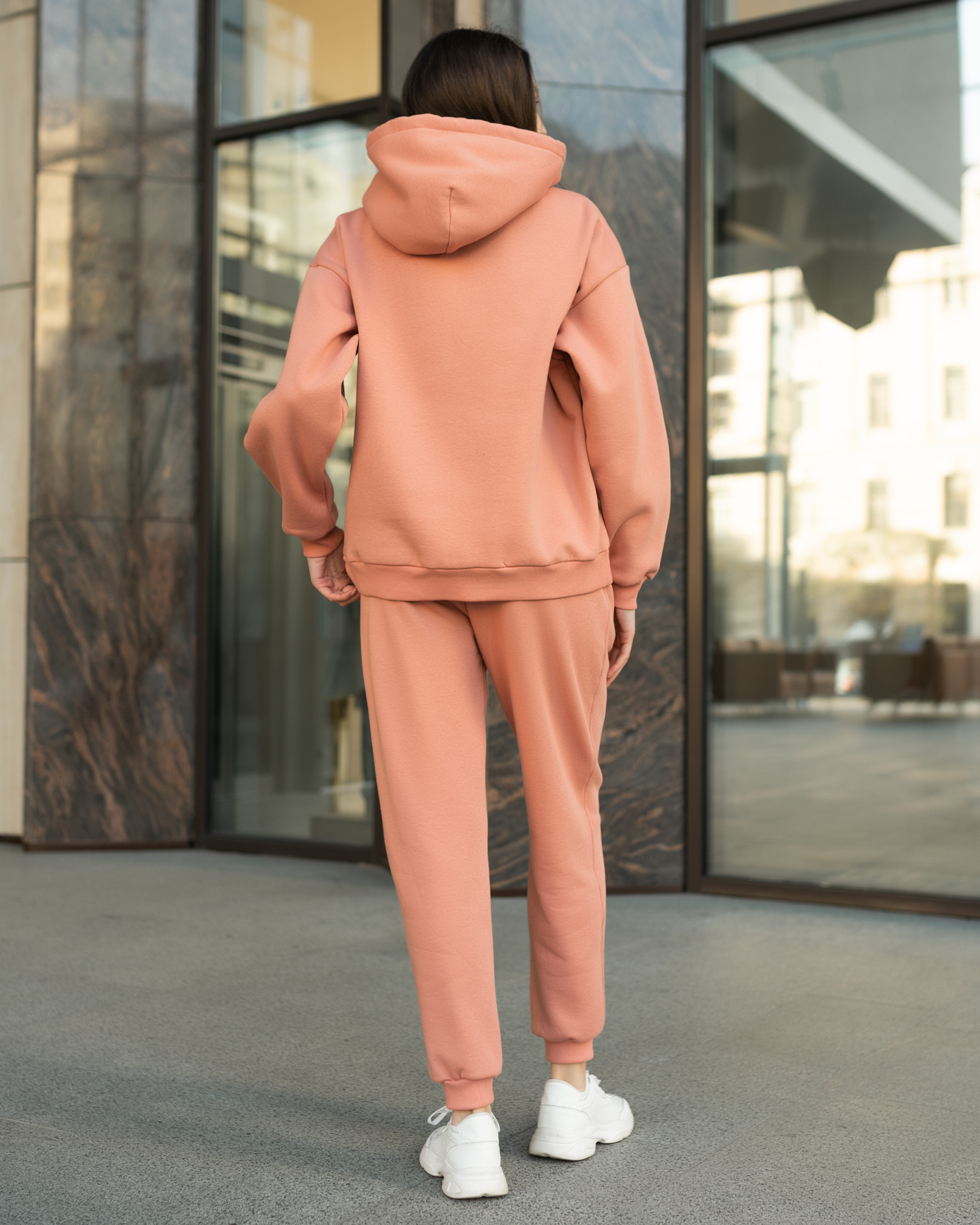Damski komplet dresowy Staff pi peach oversize fleece