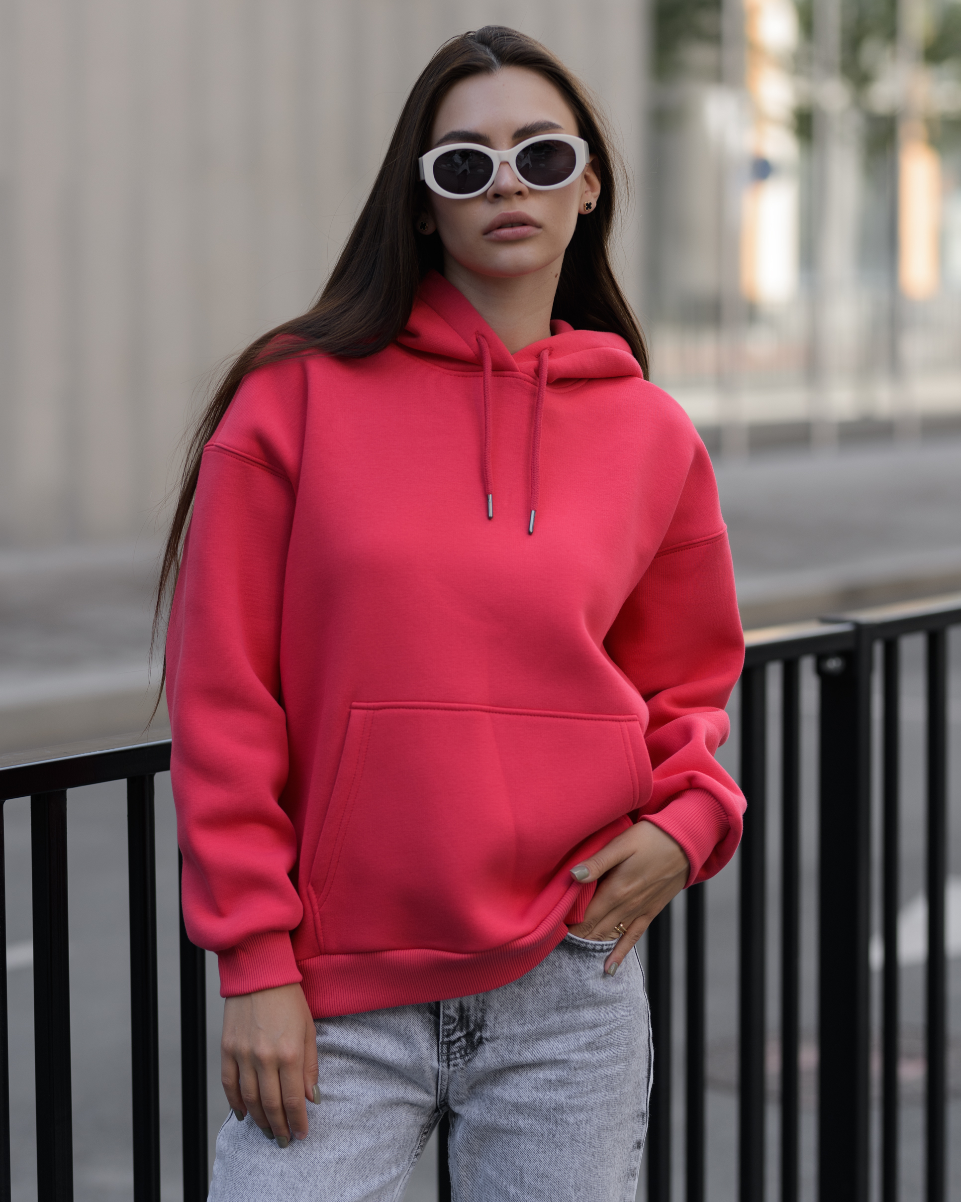 Damska bluza Staff crimson oversize fleece