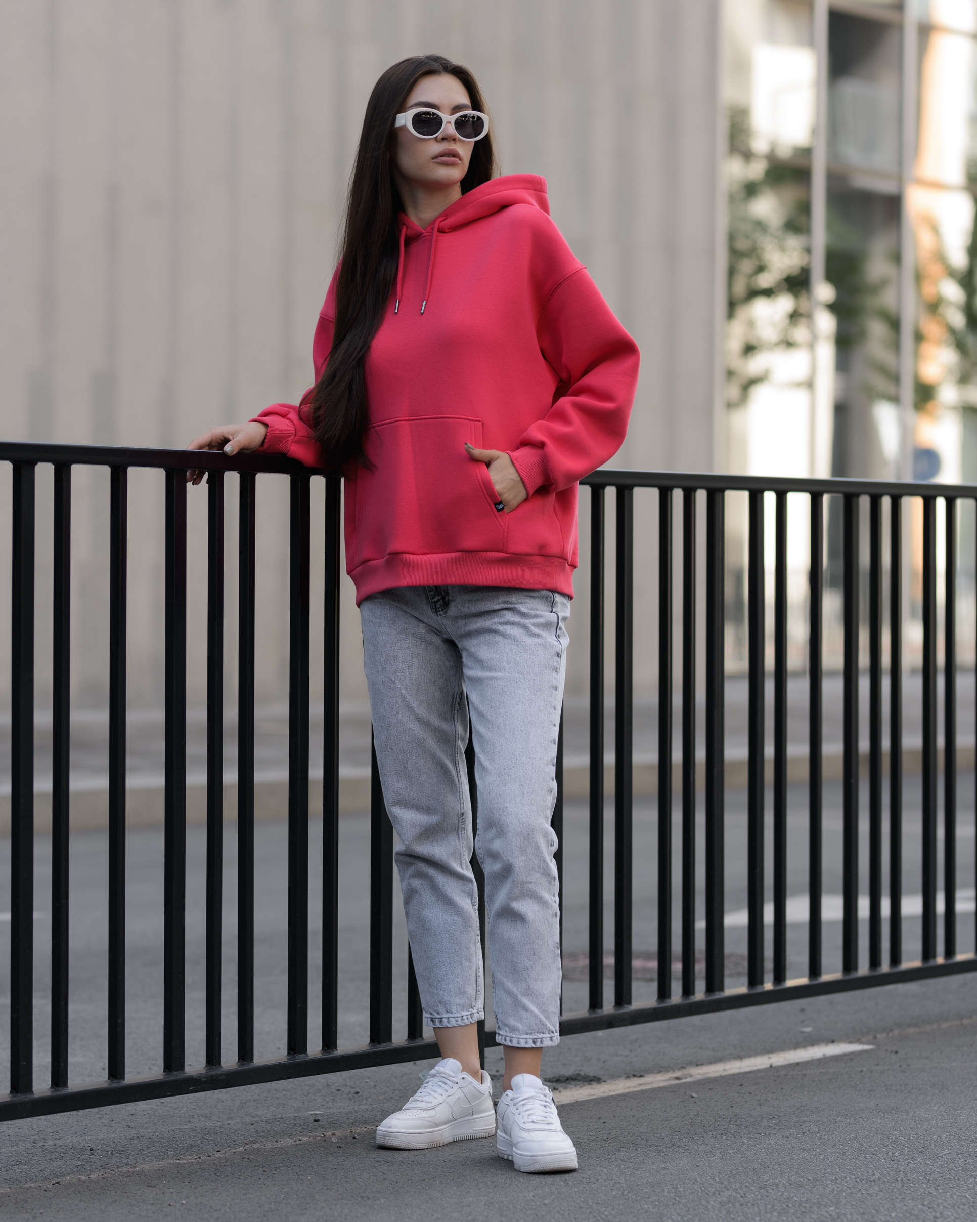 Damska bluza Staff crimson oversize fleece