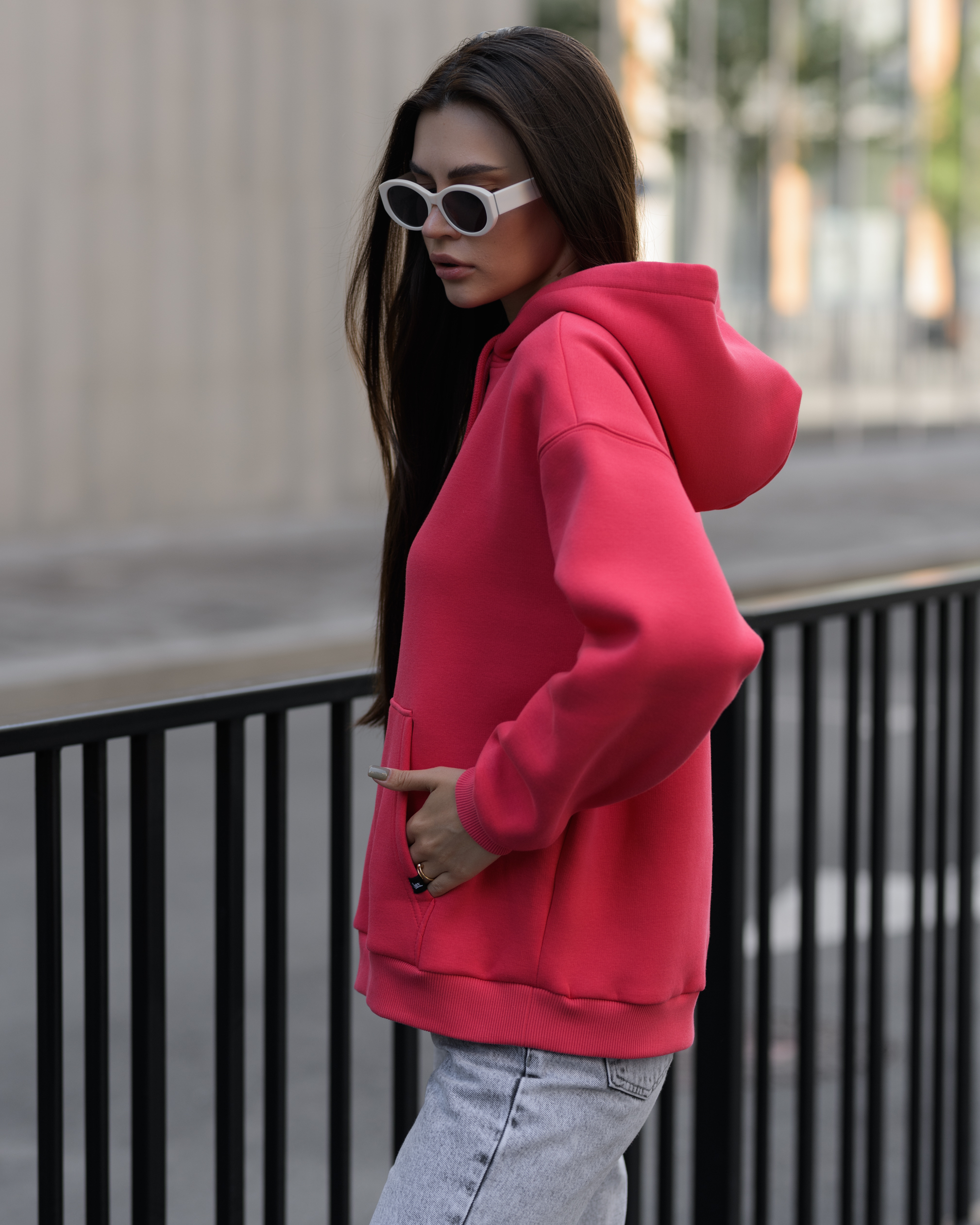 Damska bluza Staff crimson oversize fleece