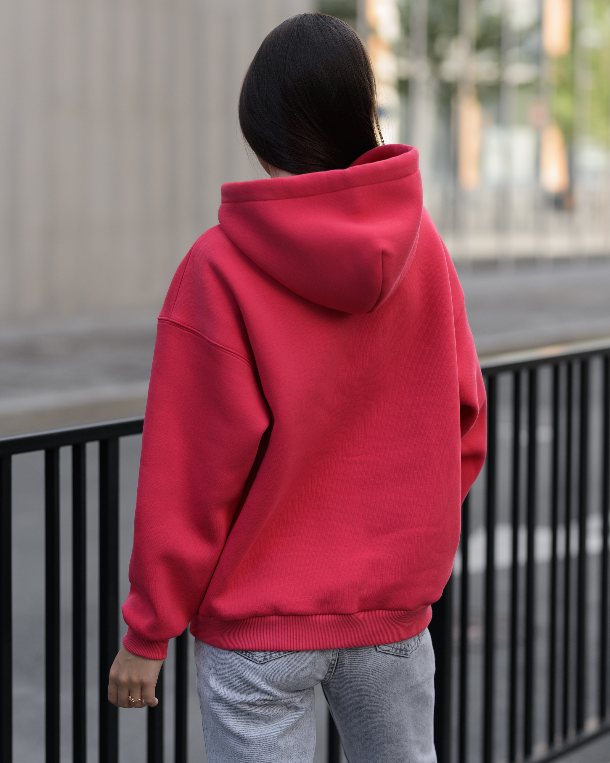 Damska bluza Staff crimson oversize fleece