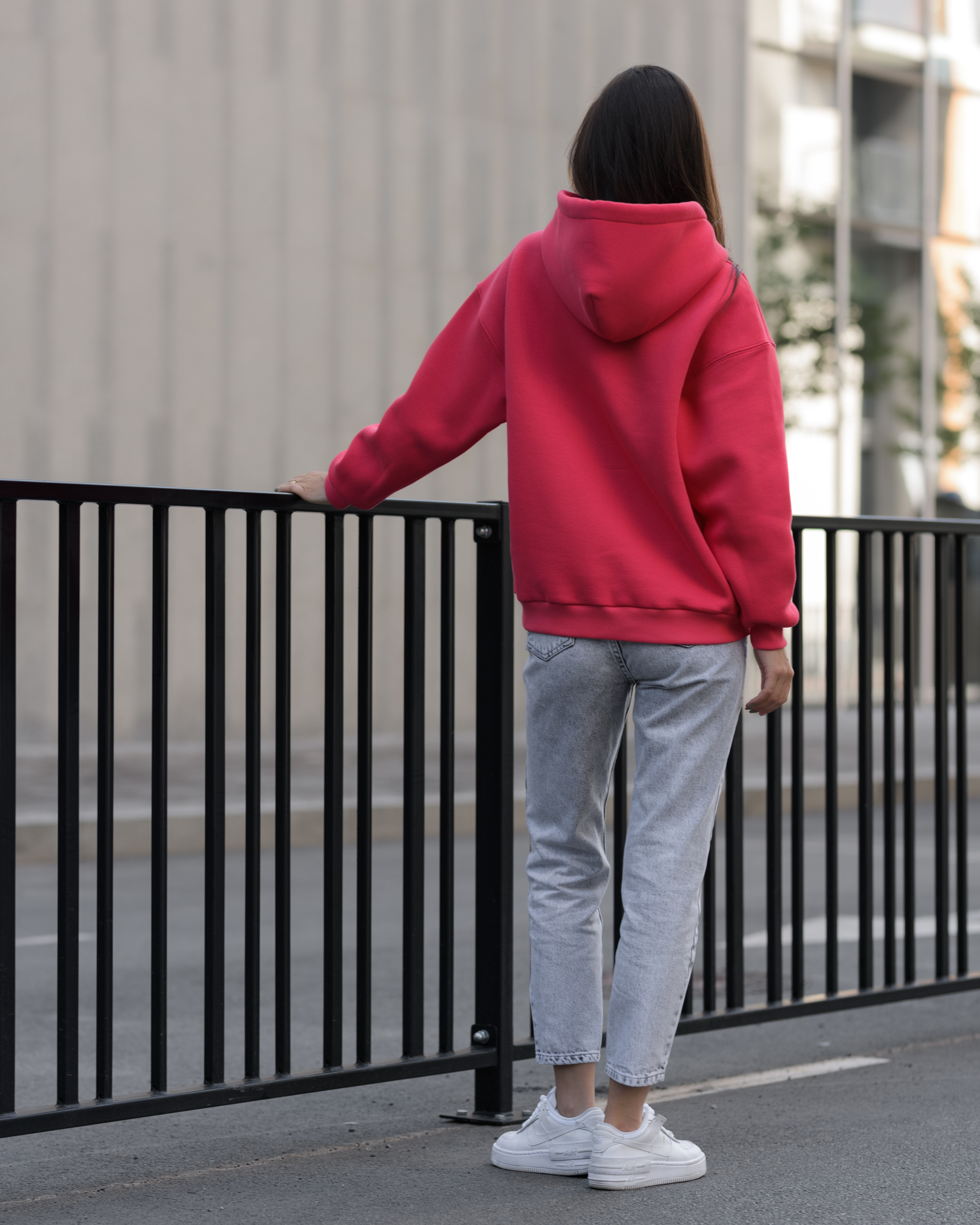 Damska bluza Staff crimson oversize fleece