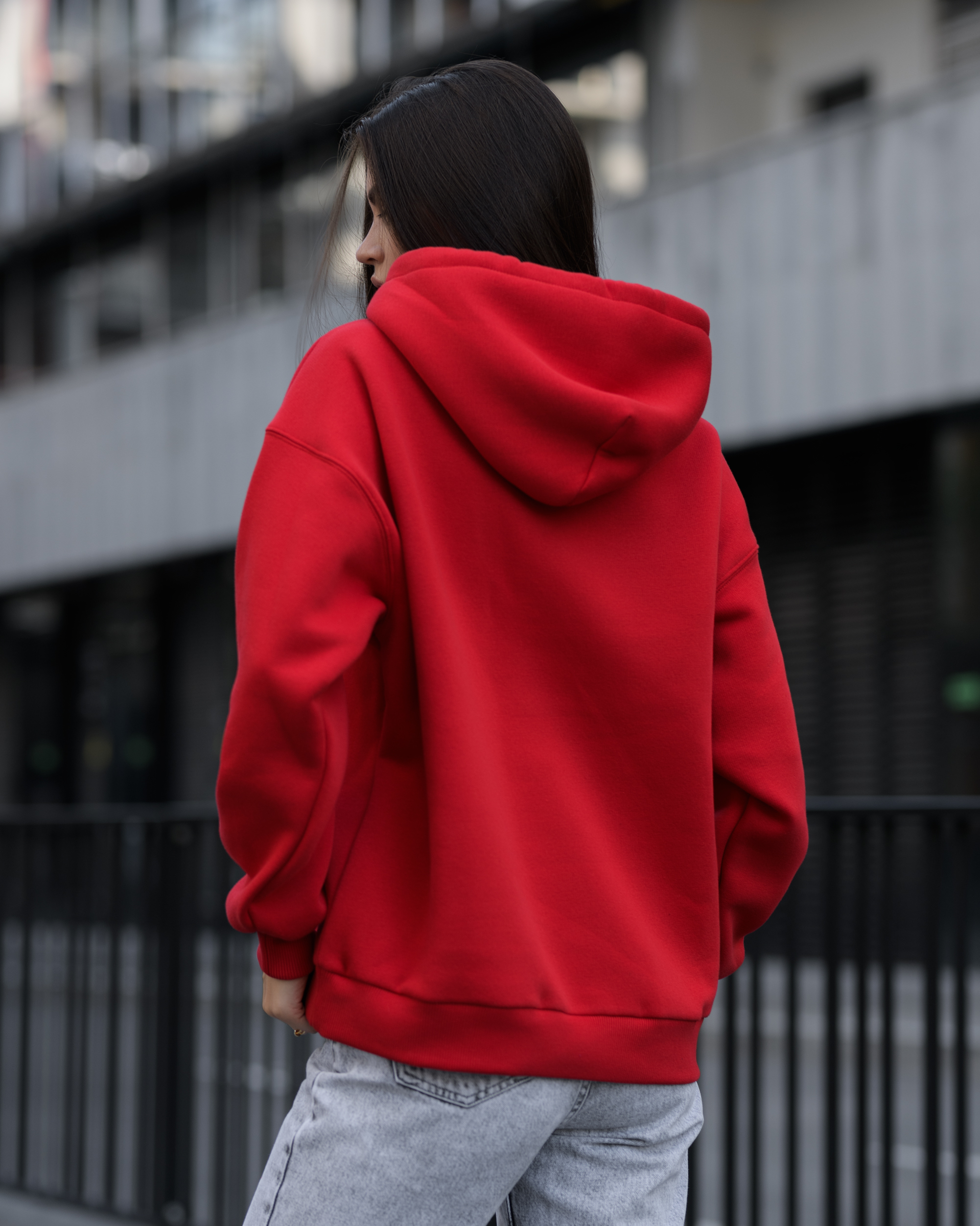 Damska bluza Staff red oversize fleece