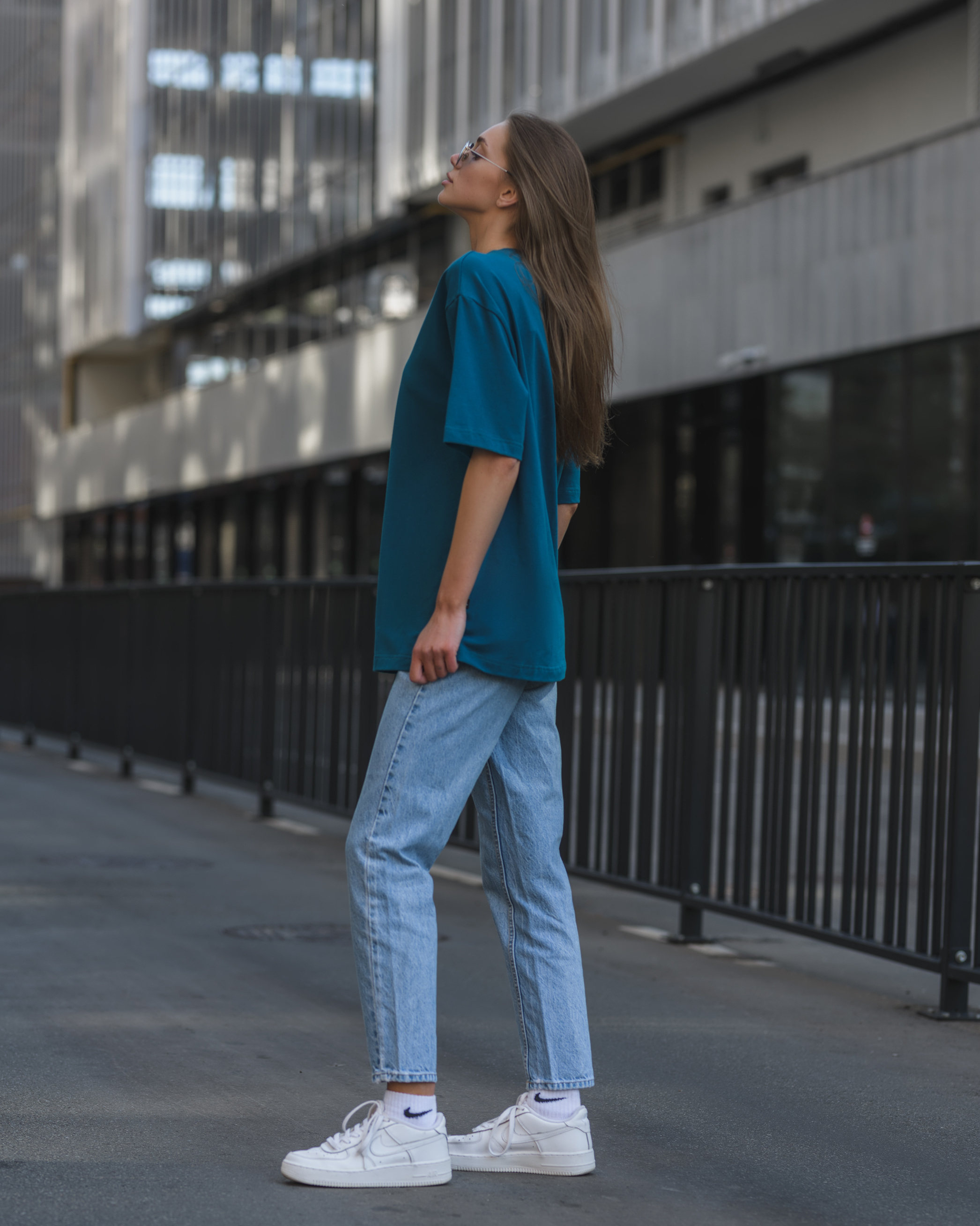 Damska koszulka Staff blue sapphire oversize