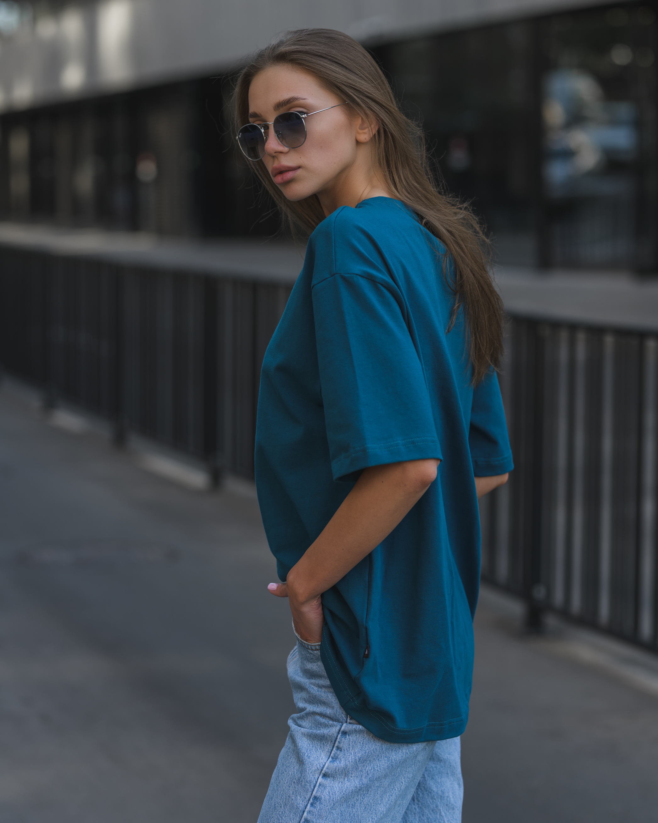 Damska koszulka Staff blue sapphire oversize