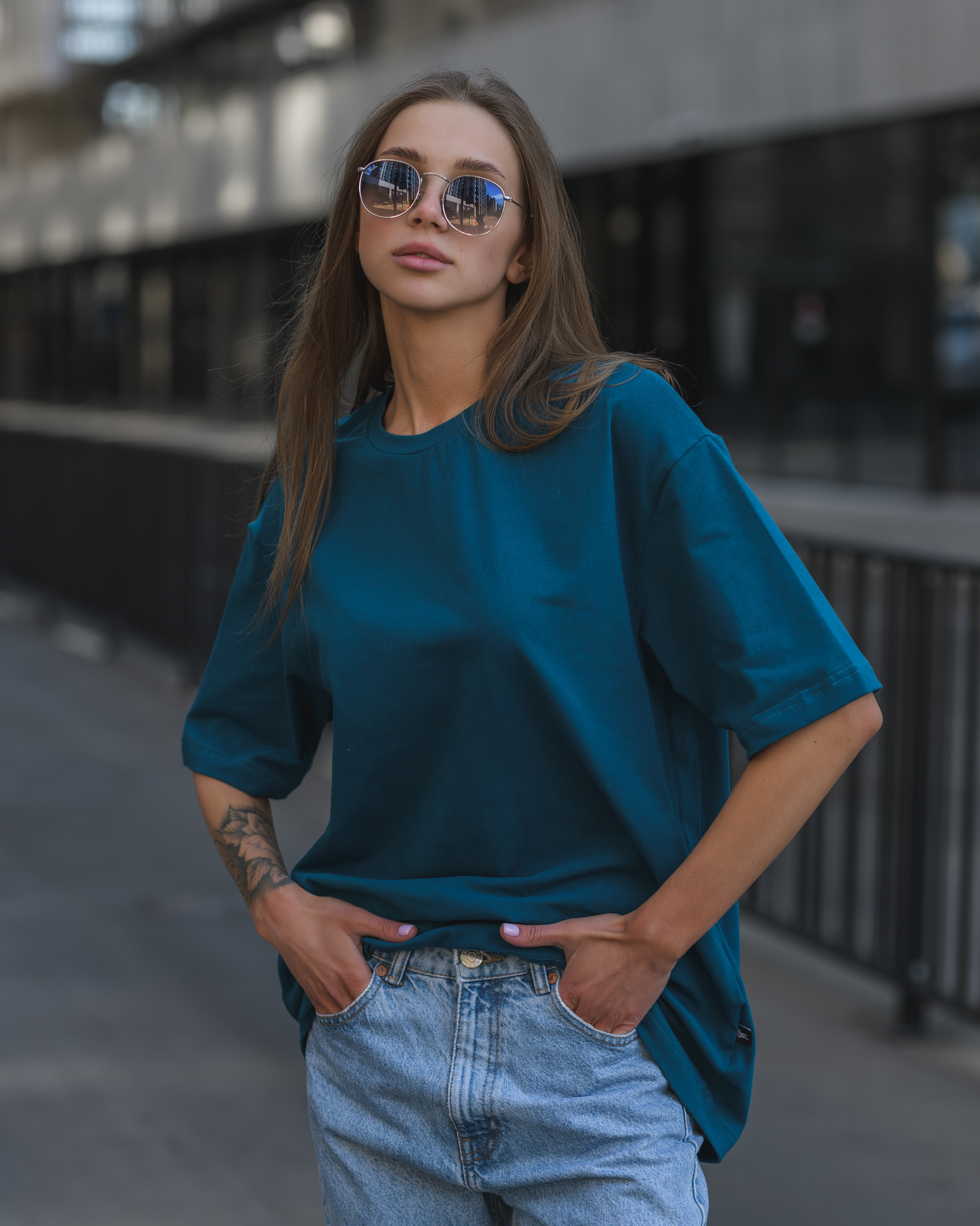 Damska koszulka Staff blue sapphire oversize