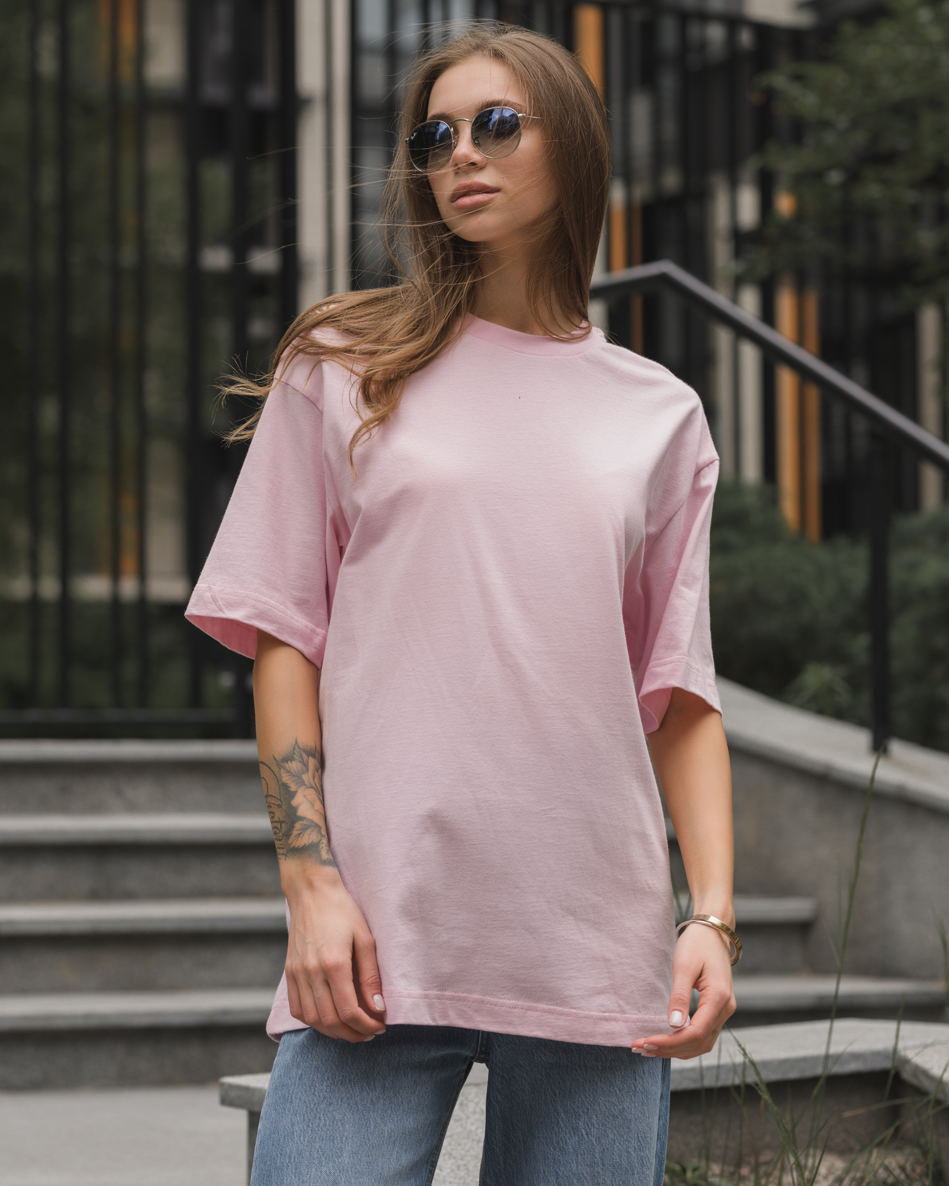 Damska koszulka Staff pink oversize