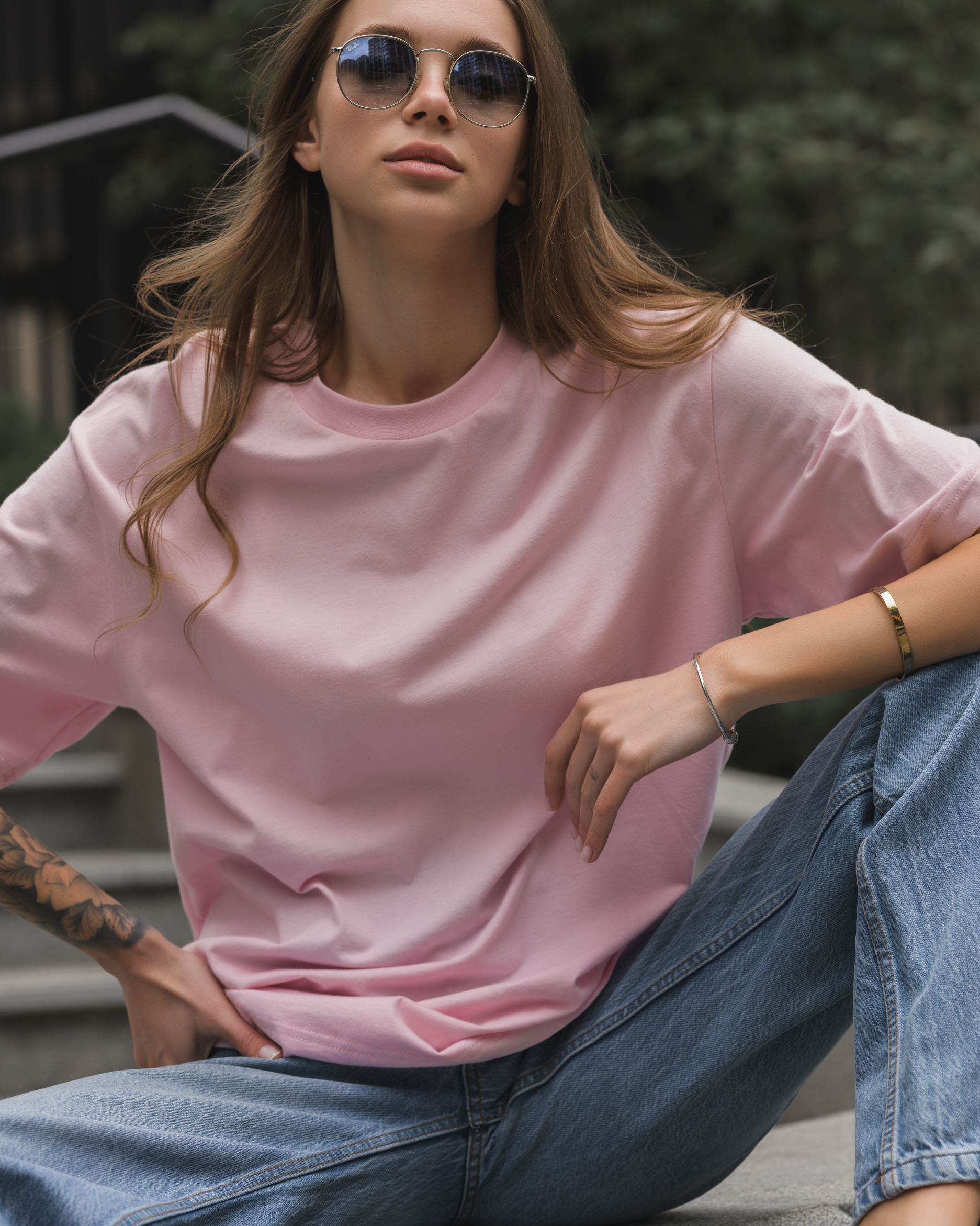 Damska koszulka Staff pink oversize