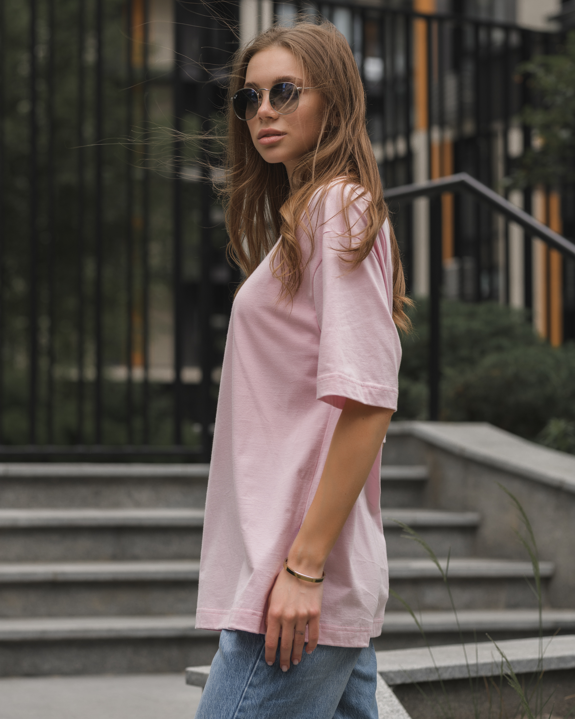 Damska koszulka Staff pink oversize