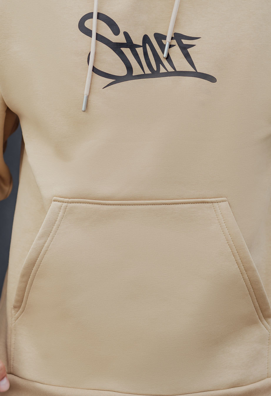 Bluza Staff logo colorblock beige fleece