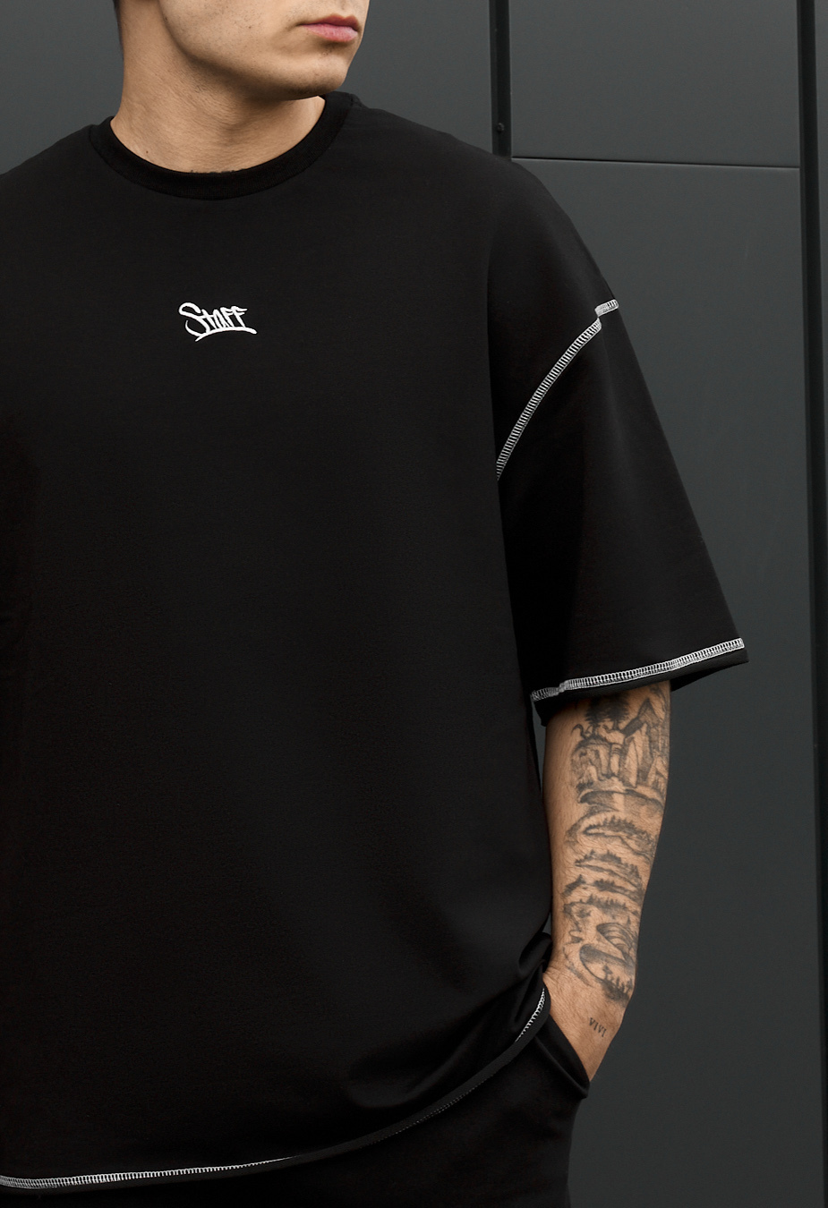 Komplet koszulka + spodenki Staff black logo lio oversize