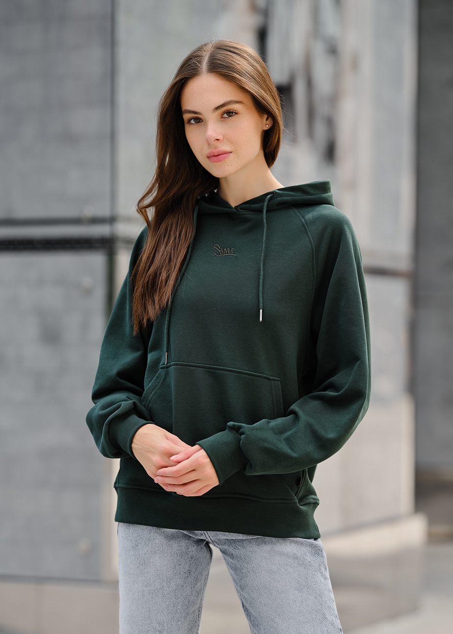 Damska bluza z kapturem Staff green logo oversize