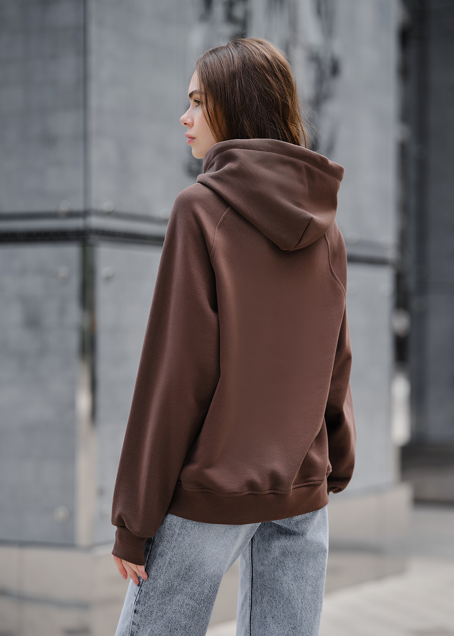 Damska bluza z kapturem Staff brown logo oversize