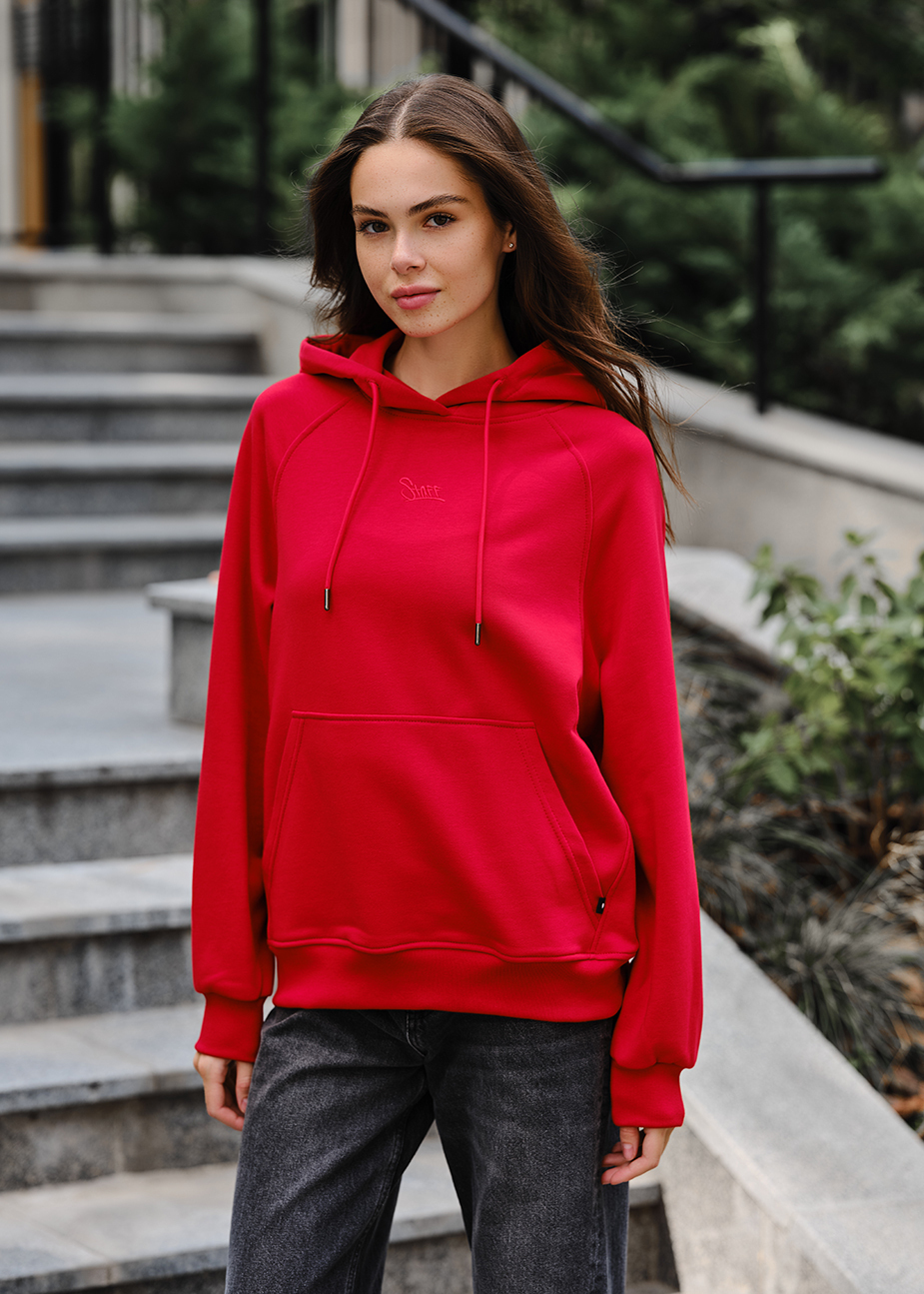 Damska bluza z kapturem Staff red logo oversize