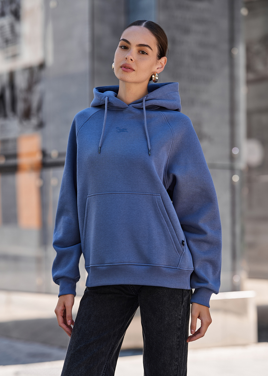 Damska bluza z kapturem Staff am blue oversize fleece