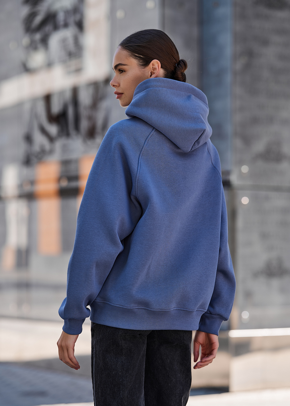 Damska bluza z kapturem Staff am blue oversize fleece