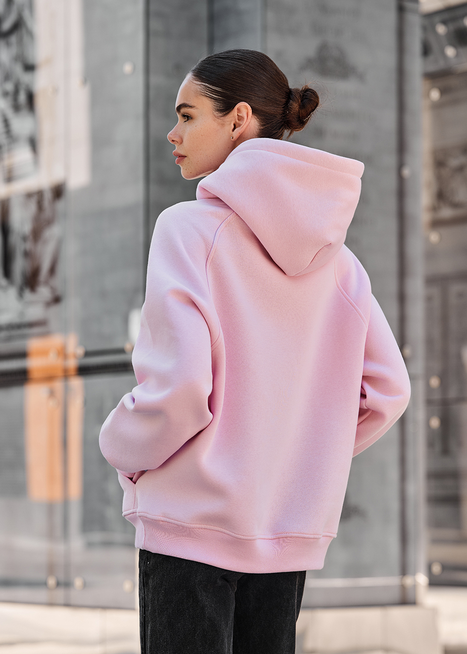 Damska bluza z kapturem Staff am pink oversize fleece