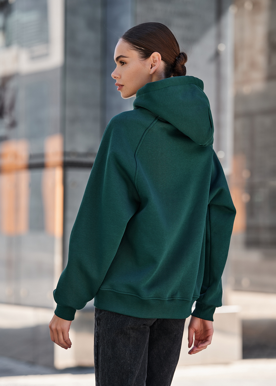 Damska bluza z kapturem Staff am green oversize fleece