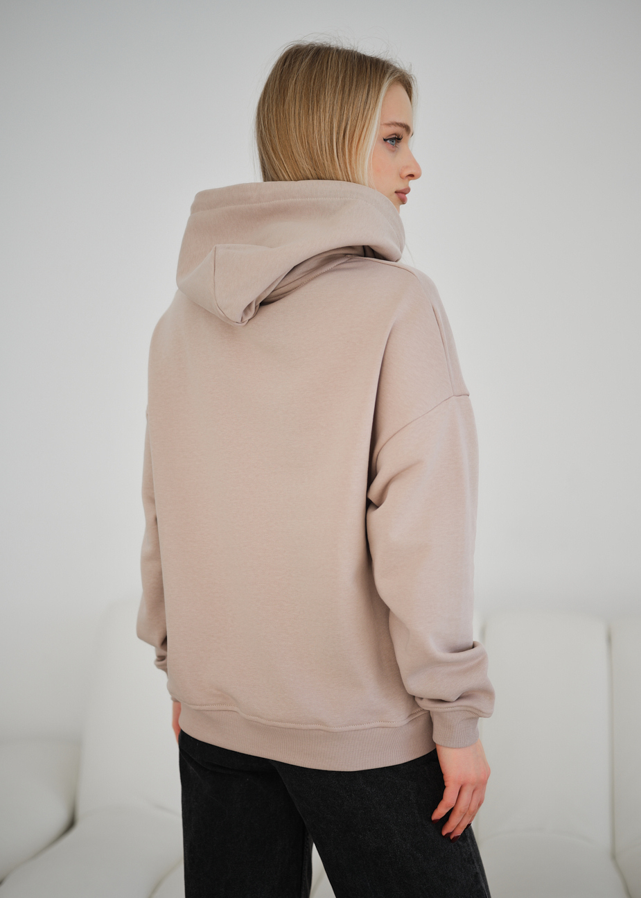 Damska bluza z kapturem Staff vin beige oversize