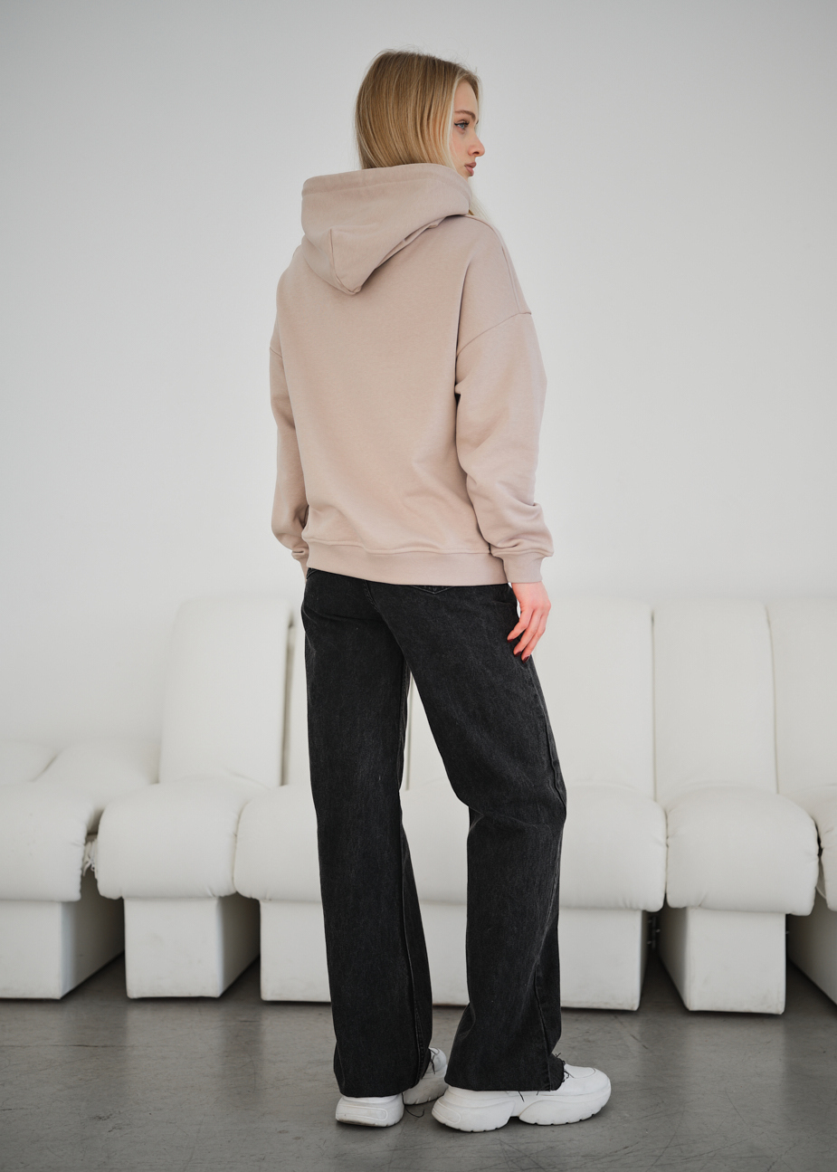 Damska bluza z kapturem Staff vin beige oversize