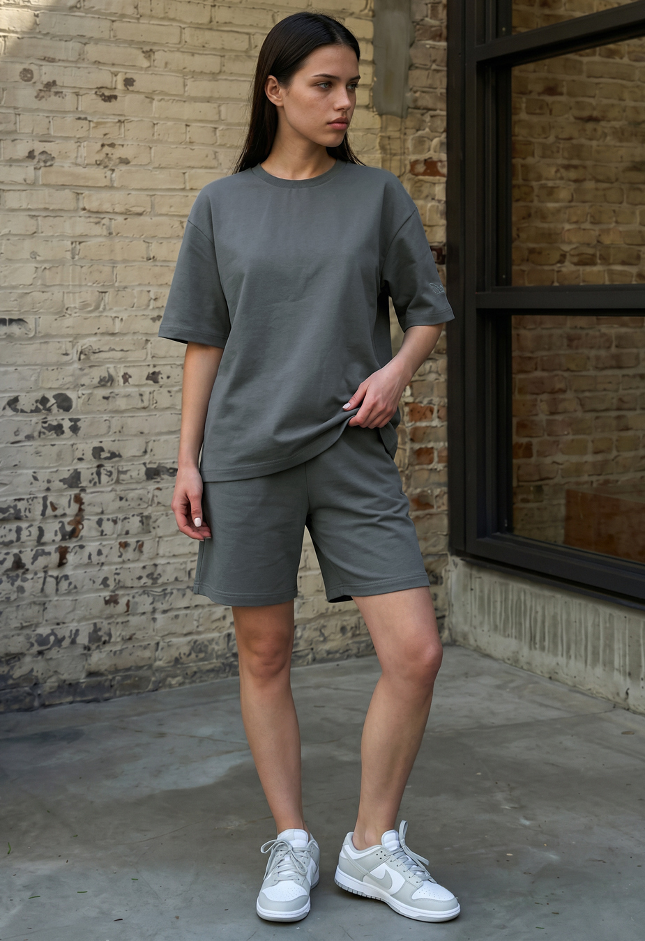 Komplet koszulka + spodenki Staff de dark gray