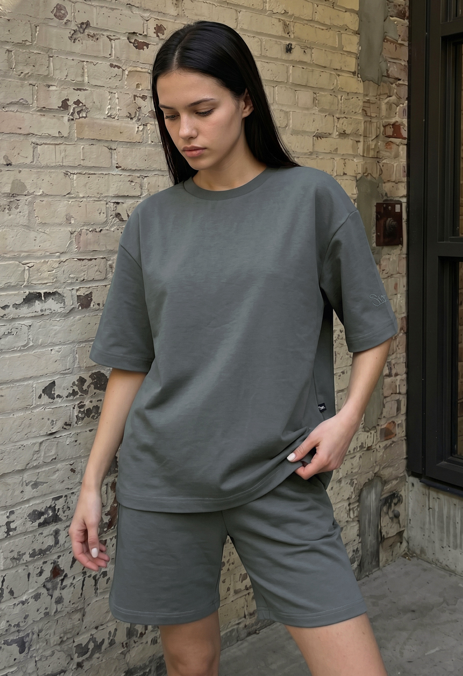 Komplet koszulka + spodenki Staff de dark gray