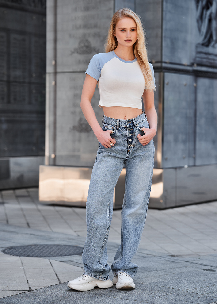 Koszulka Staff lo light blue & white