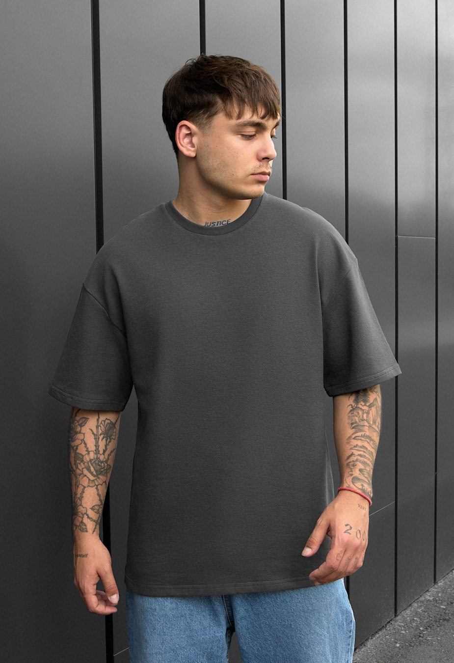 Koszulka Staff be dark gray oversize
