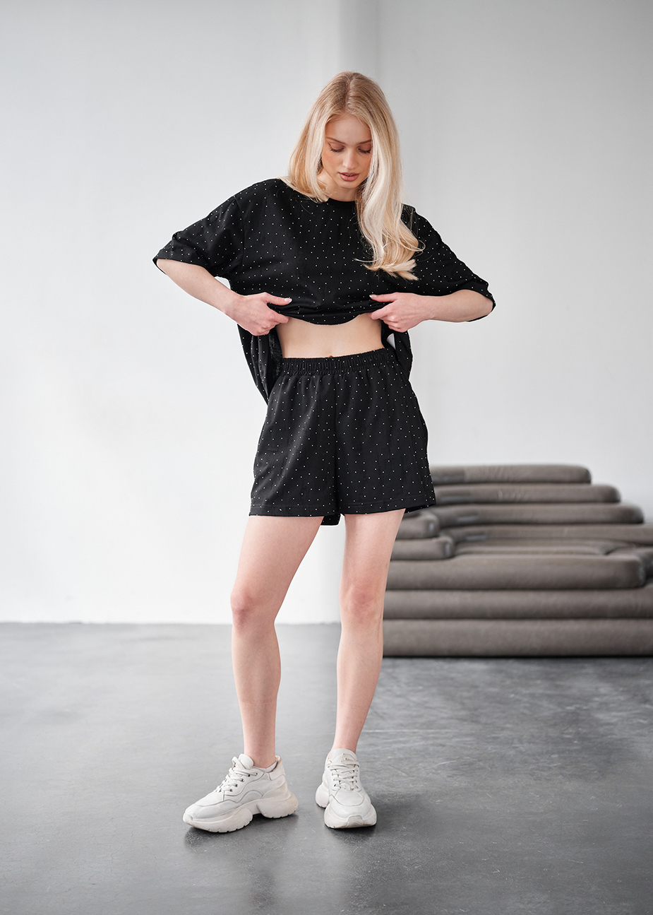 Komplet koszulka + spodenki Staff za black oversize