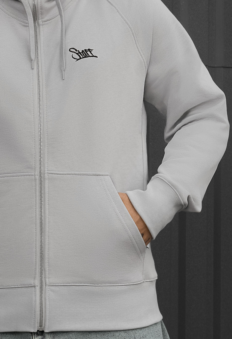 Bluza Staff light gray logo zip