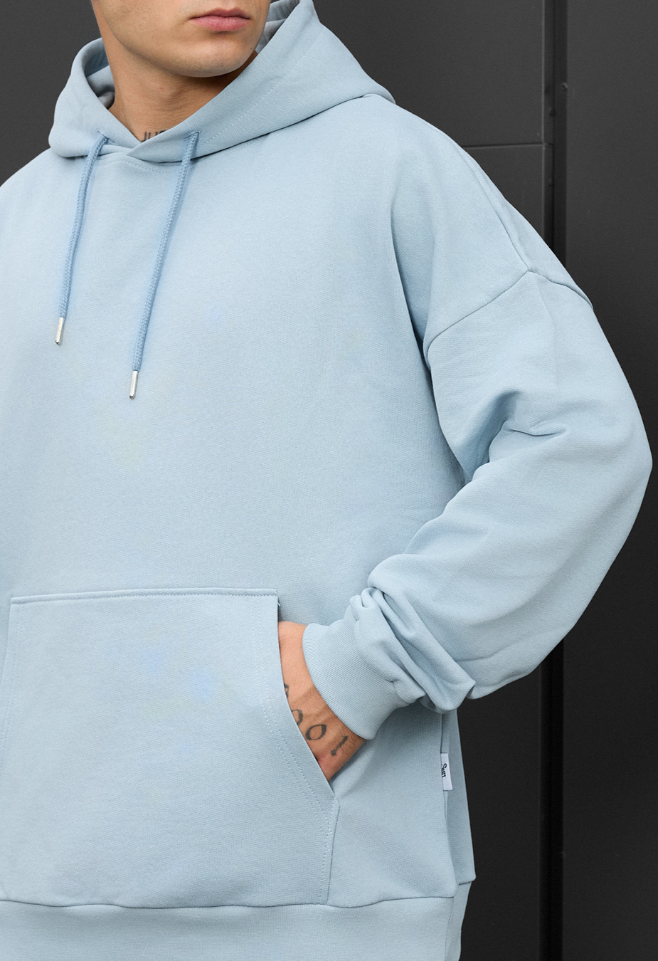 Bluza z kapturem Staff light blue oversize