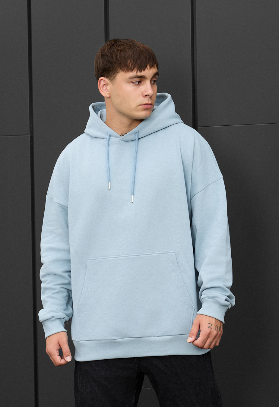 Bluza z kapturem Staff light blue oversize