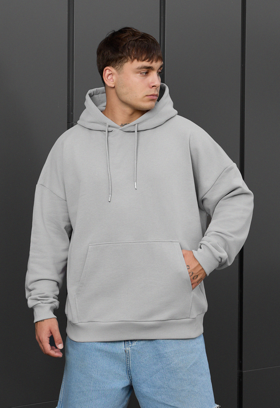 Bluza Staff light gray oversize