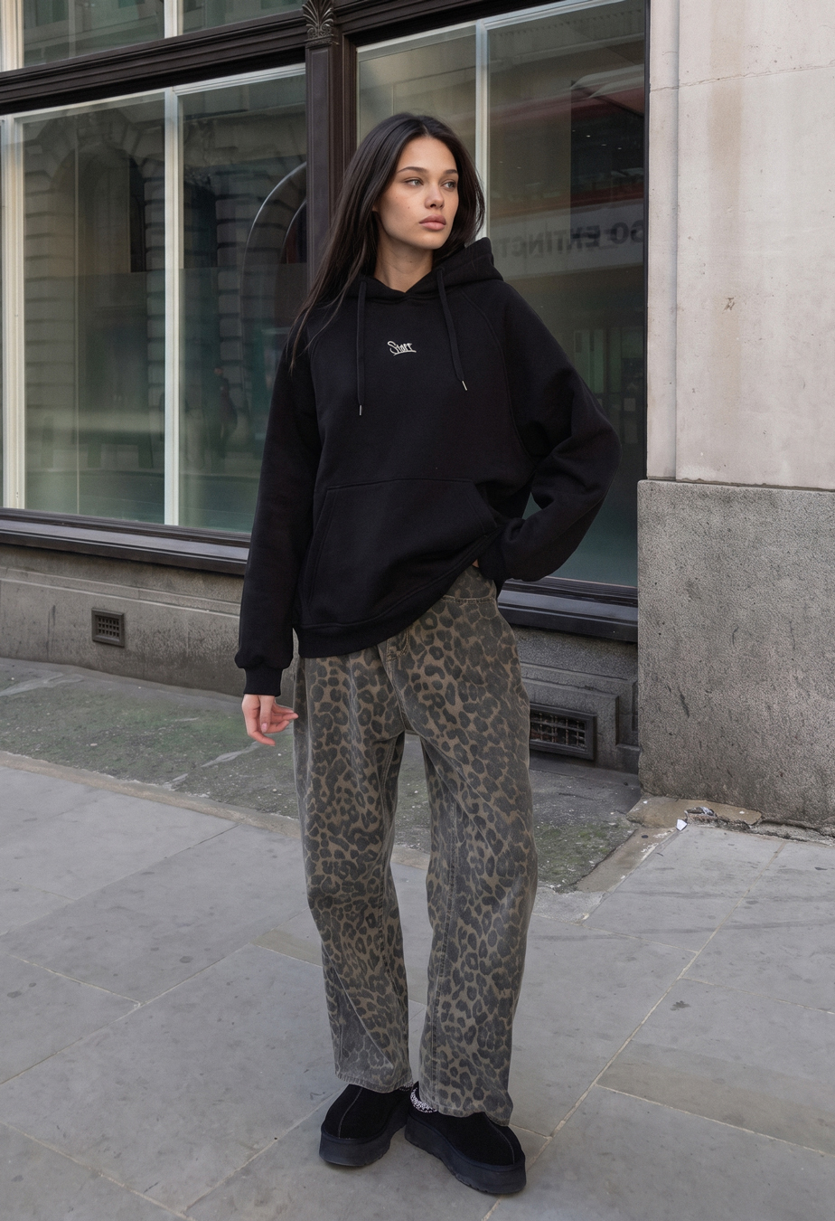 Bluza Staff amu black oversize fleece