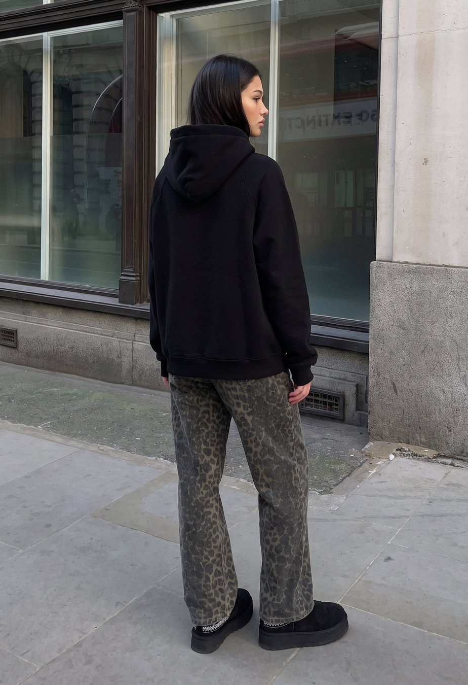 Bluza Staff amu black oversize fleece