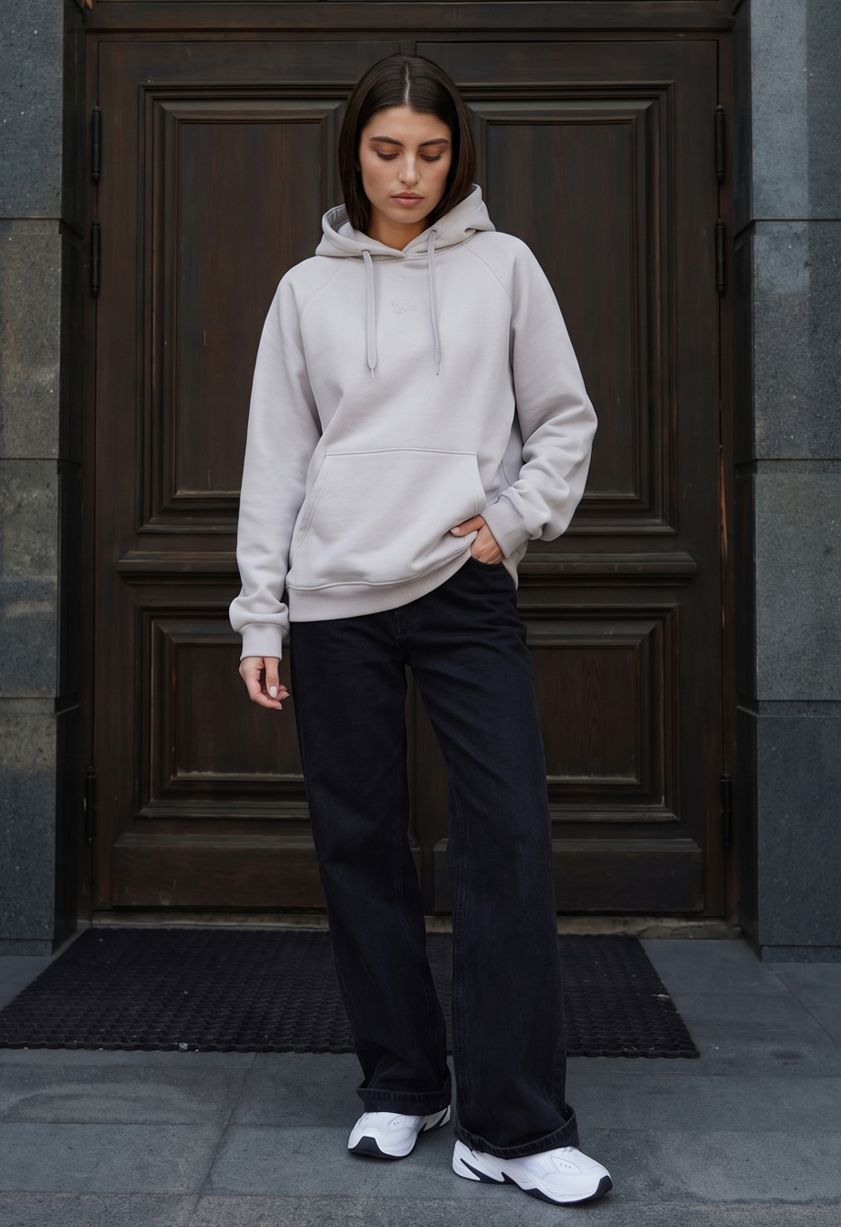 Bluza Staff amu light gray oversize fleece