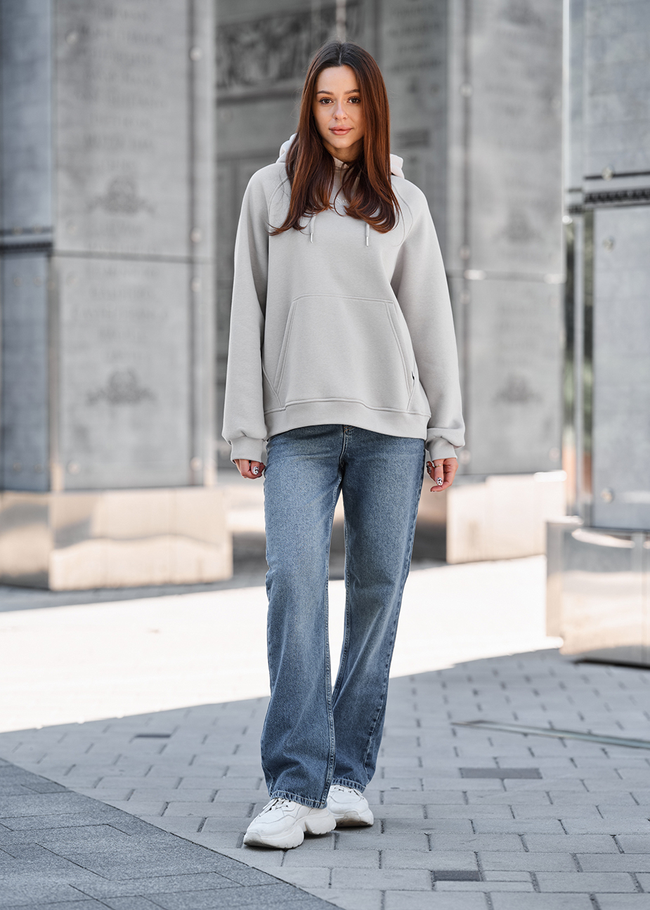 Bluza Staff amu light gray oversize fleece