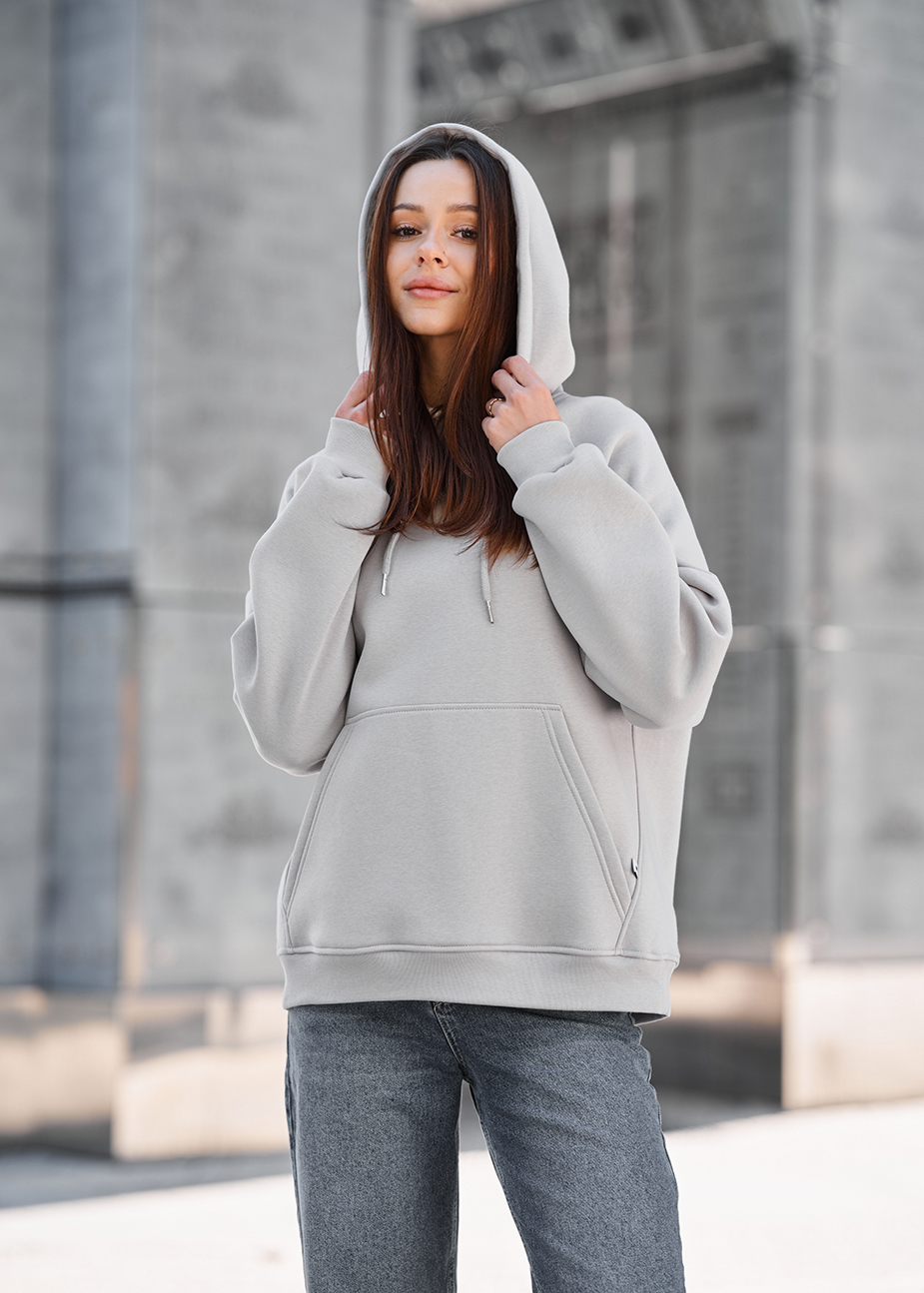 Bluza Staff amu light gray oversize fleece