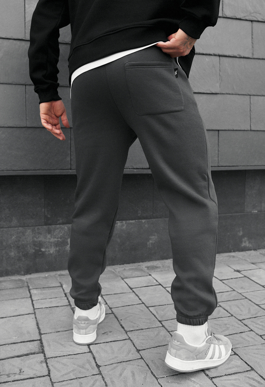 Joggery Staff fad dark gray fleece
