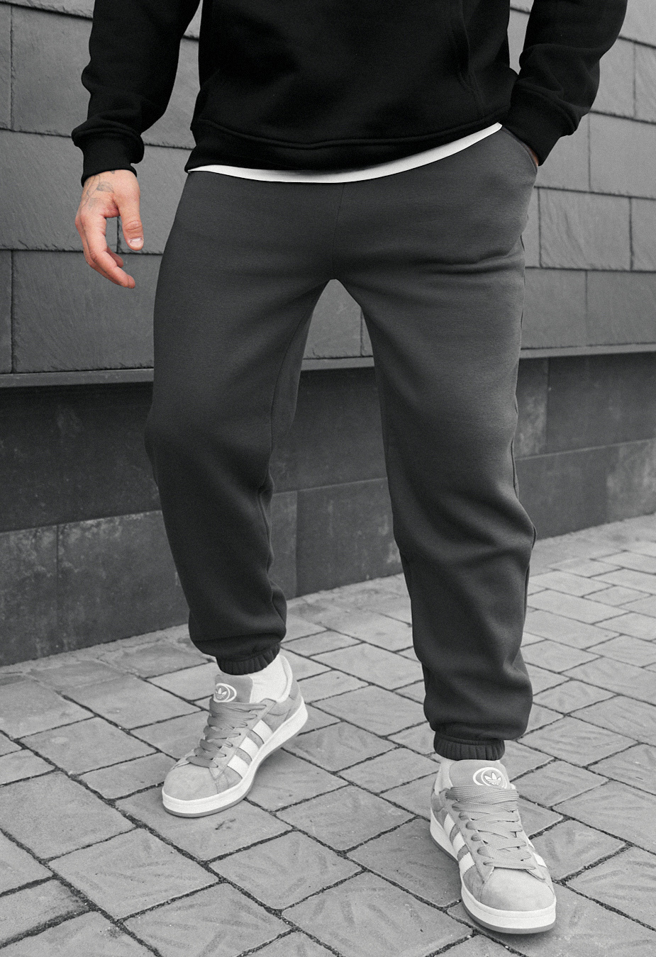 Joggery Staff fad dark gray fleece