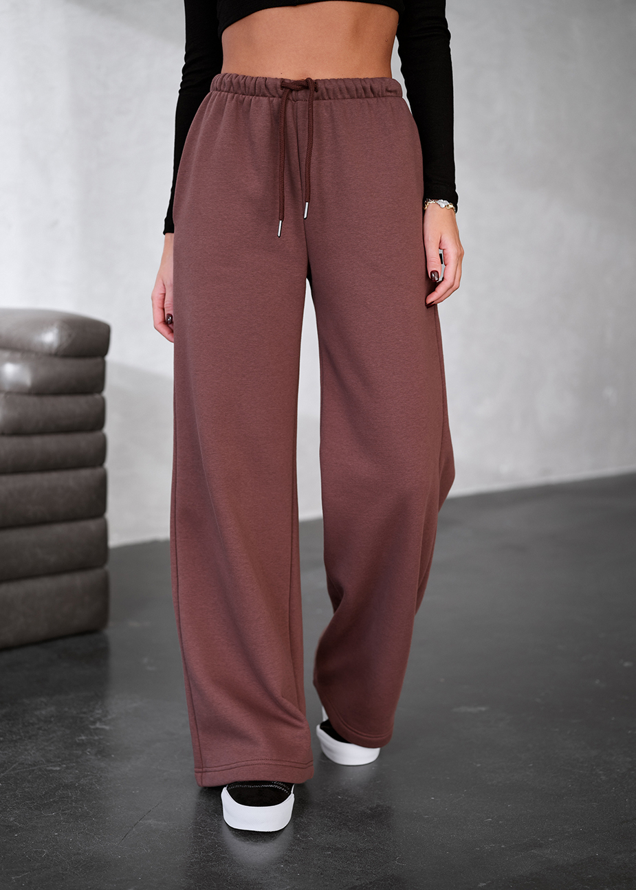 Spodnie Staff pat brown fleece