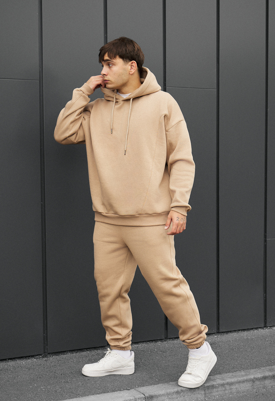 Dres Staff bel beige oversize fleece