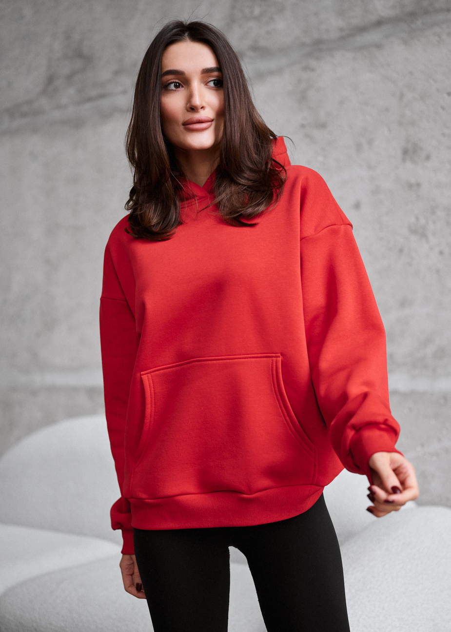 Bluza Staff red oversize fleece