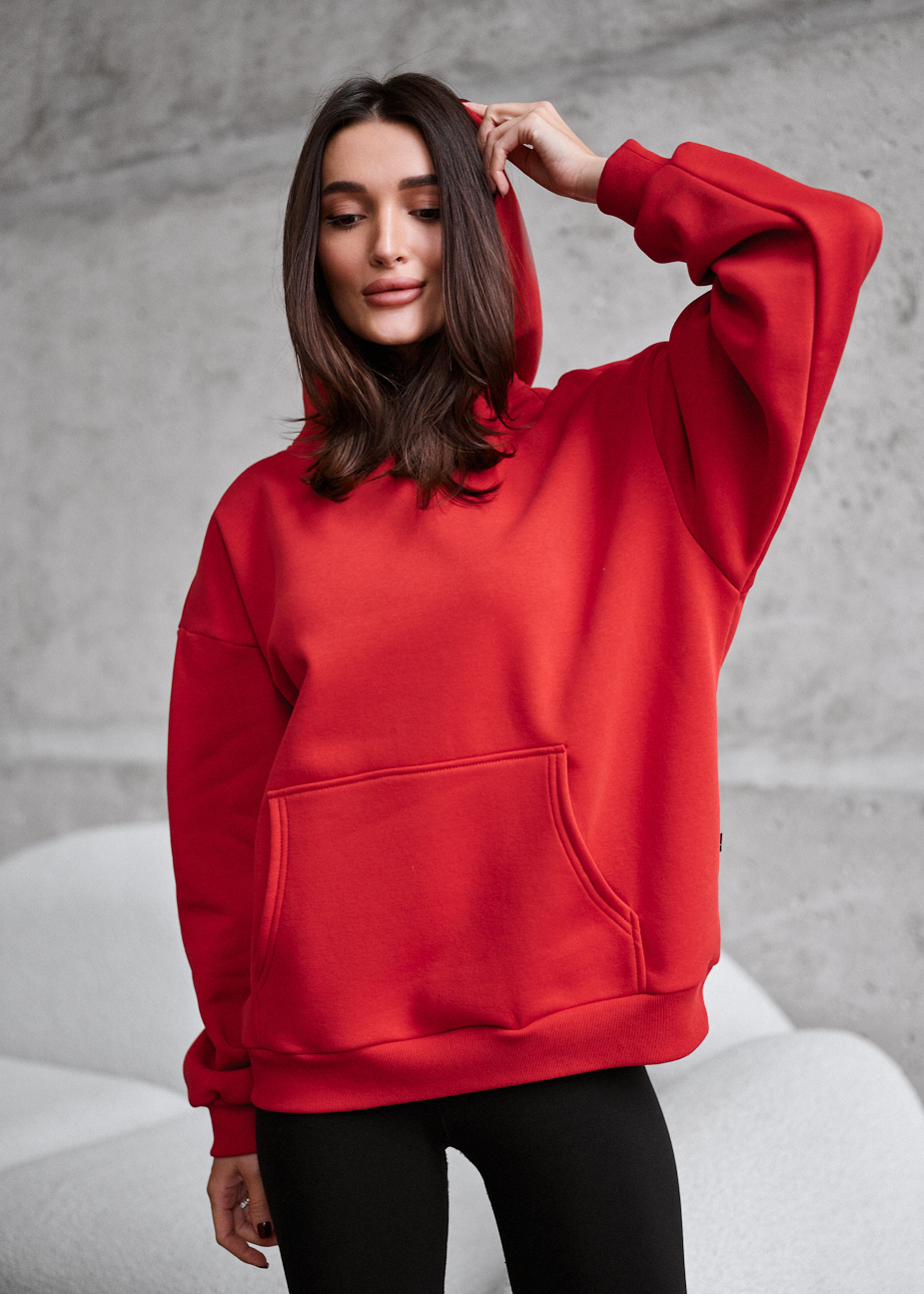 Bluza Staff red oversize fleece