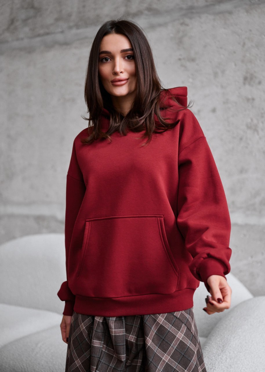 Bluza Staff bordo oversize fleece