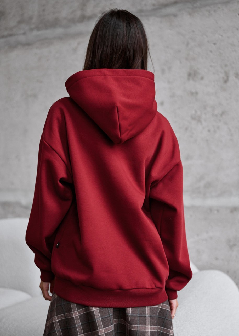 Bluza Staff bordo oversize fleece