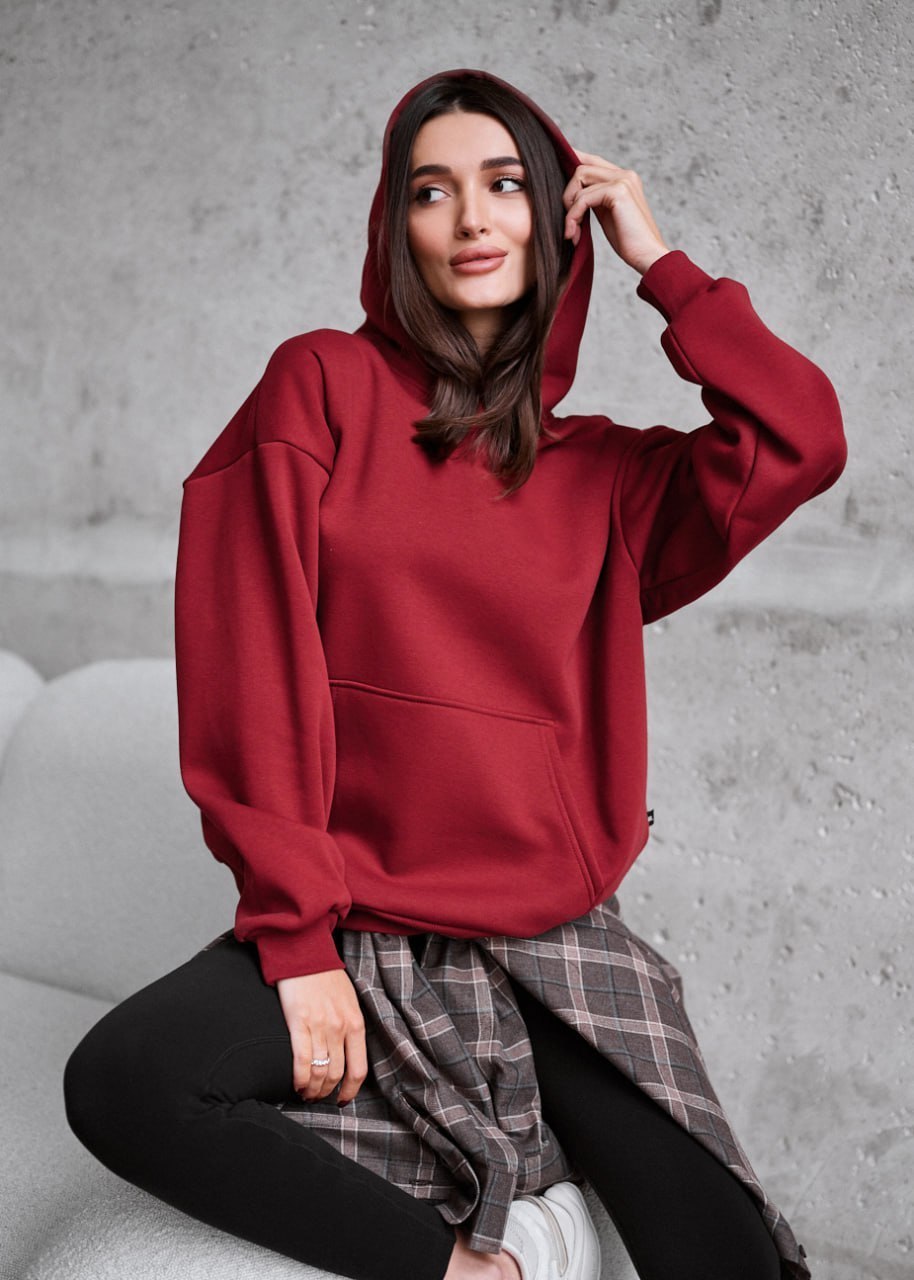 Bluza Staff bordo oversize fleece