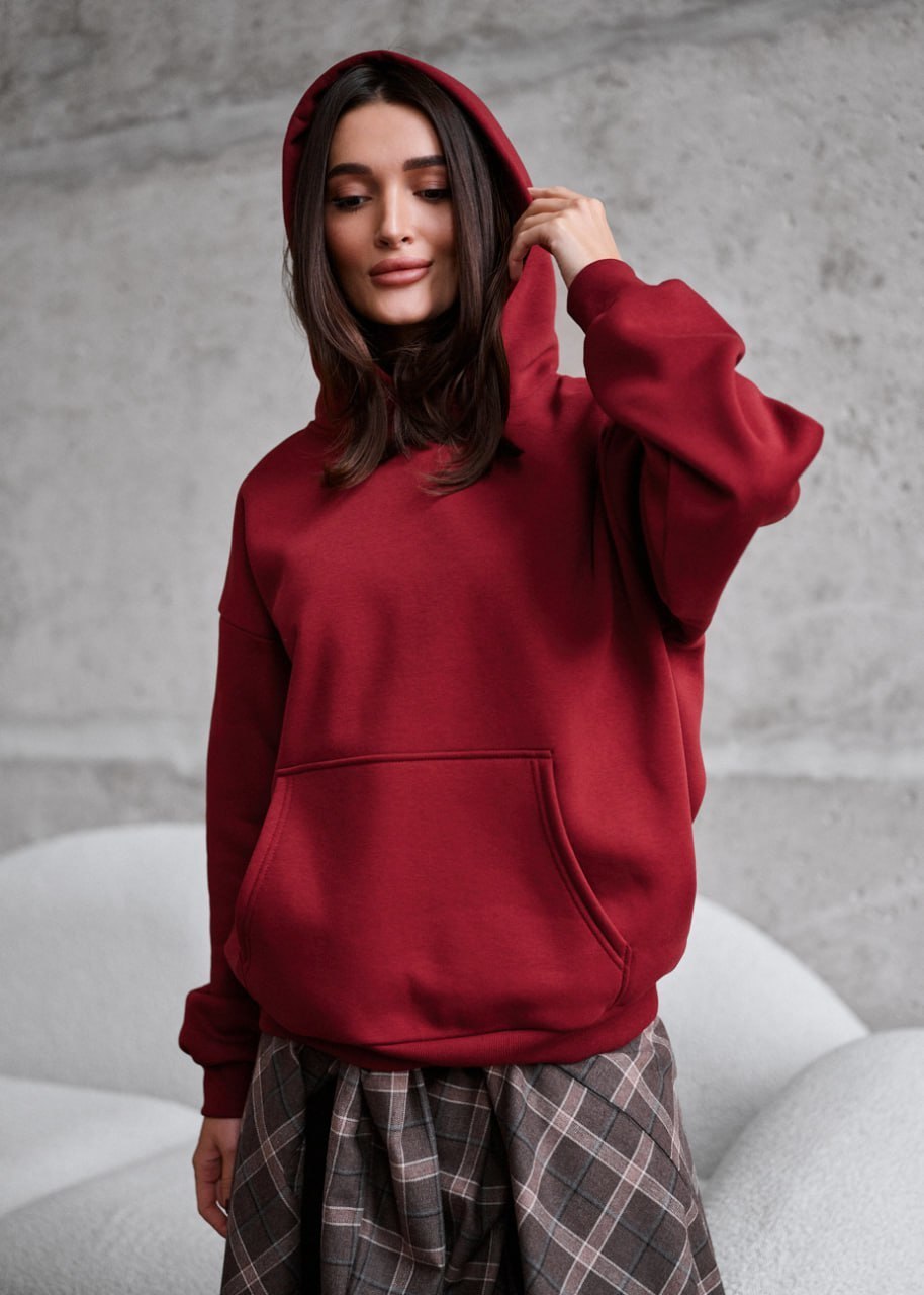 Bluza Staff bordo oversize fleece