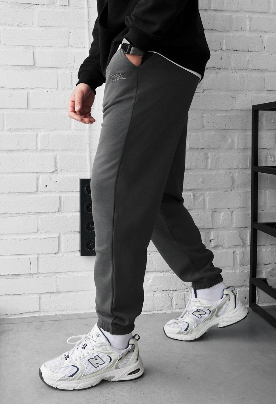 Spodnie dresowe Staff fad dark gray